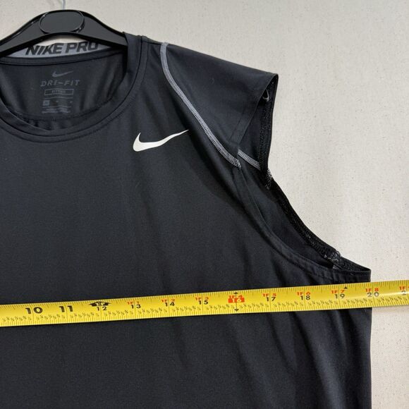 Men's Nike Dri Fit Tank Top Athletic Shirt Size Medium Black Fitted - Picture 5 of 11